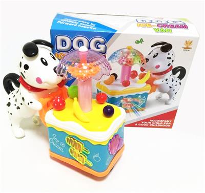ELECTRIC LIGHT MUSIC UNIVERSAL DOG UMBRELLA ICE CREAM CAR - OBL869492