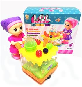 ELECTRIC LIGHTING MUSIC UNIVERSAL DOLL ICE CREAM CAR - OBL869494