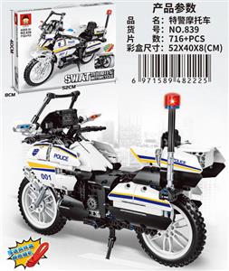 716 PCS NEW VERSION OF DYNAMIC TECHNOLOGY PIECES PUT TOGETHER BUILDING BLOCKS SPECIAL POLICE MOTORCYCLE - OBL869706
