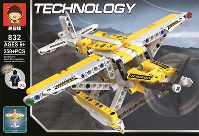 258 PCS DYNAMIC TECHNOLOGY PIECES A SINGLE-WING SPIRAL AIRCRAFT WITH BUILDING BLOCKS - OBL869711