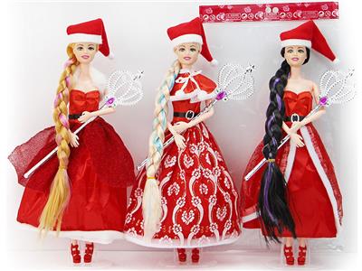 CHRISTMAS 11.5 INCH LONG HAIR JOINT PRINCESS DRESS - OBL869803