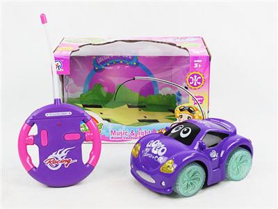 四通遥控明轮音乐灯光芭芘卡通车 - OBL870765