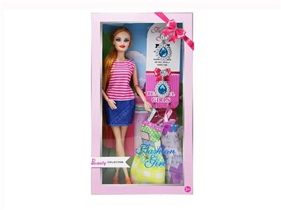 11.5 INCH 11 JOINT FASHION STRIPED DRESS BARBIE - OBL870875