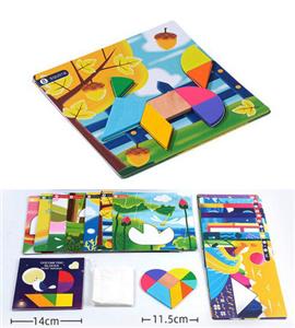 WOODEN HEART TANGRAM - OBL871115