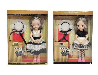 12 INCH SOLID 11 JOINT 3D EYE FASHION FAT CHILD DOLL WITH HAT - OBL871185