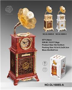 Mahogany desk lamp clock phonograph - OBL871602