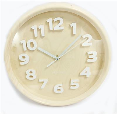 Wood grain stereo digital scanning wall clock - OBL871740