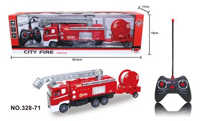 四通遥控云梯拖水管消防车 - OBL871969