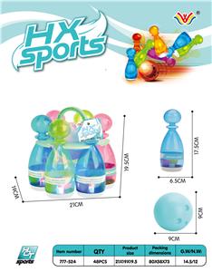 6 BOTTLES AND 1 BALL PVC BOWLING BALL - OBL873024