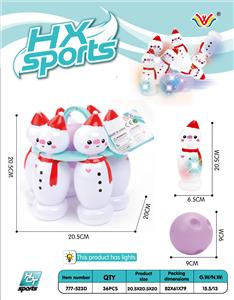 6 LIGHT BOTTLE 1 BALL PVC BOWLING BALL (SNOWMAN) - OBL873028