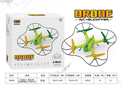 2.4G FOUR-WAY 360-DEGREE ROLL-OVER 6-AXIS GYROSCOPE DRONE WITH LED LIGHTS - OBL873268