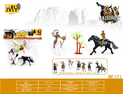 Indian horseback and cowboy horseback - OBL873299