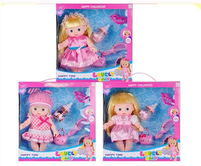 3 TEN-INCH PLASTIC GIRL BOTTLE COMB MIRROR BAG - OBL874488