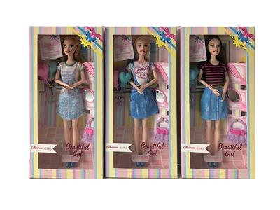 11.5-INCH REAL BODY 9-JOINT FASHION BARBIE WITH COMB BAG ACCESSORIES - OBL874501