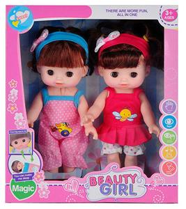 TWO 8-INCH ENAMEL LIVE EYE GIRLS MIXED - OBL874549