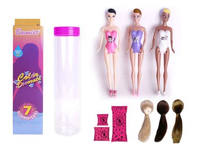 11.5 COLOR CHANGING BARBIE WITH HAIR - OBL874559