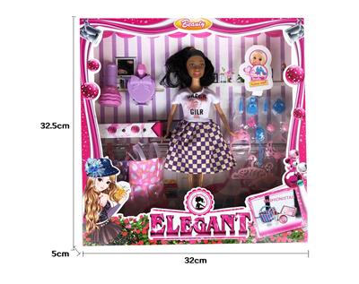 11 INCH BLACK-SKINNED FASHION DRESS BAR 鑺?DOLL - OBL874826
