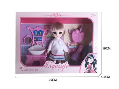 6 INCH 13 JOINT 3D EYE BATHROOM DOLL - OBL874888