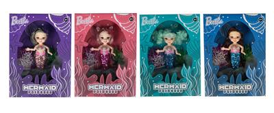 6-INCH JOINT FASHION REAL EYE MERMAID DOLL - OBL875398