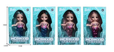 6-INCH JOINT FASHION REAL EYE MERMAID DOLL - OBL875400