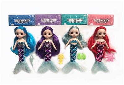 6-INCH JOINT FASHION REAL EYE MERMAID DOLL - OBL875452