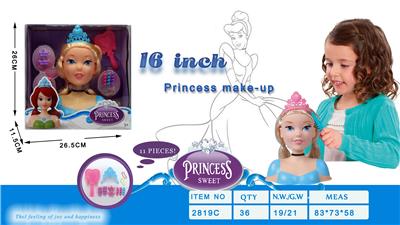 16 INCH HALF-BODY CINDERELLA PRINCESS MAKEUP HEAD - OBL876218