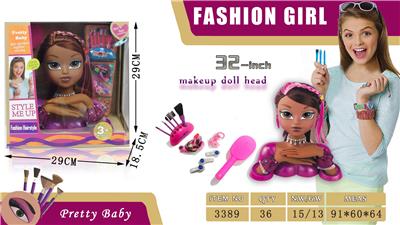 32 INCH MOUSSE BLACK DOLL MAKEUP HEAD - OBL876266