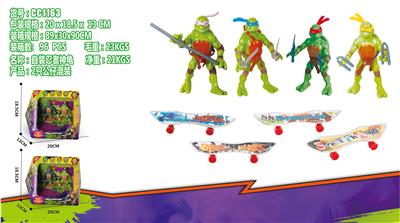 SELF-CONTAINED/NINJA TURTLES/WITH GOLD SKATEBOARD - OBL876341
