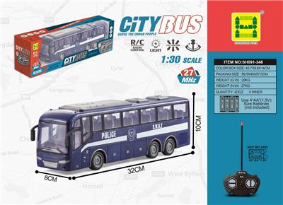 1：30四通灯光特警巴士遥控车 - OBL876351
