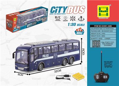 1：30四通灯光特警巴士遥控车 - OBL876352