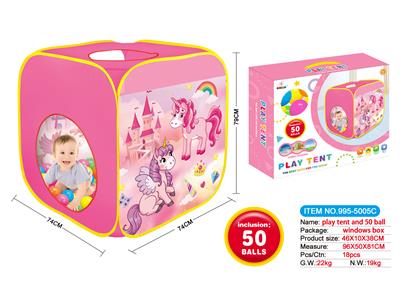 CARTOON UNICORN TENT WITH 50 SEA BALLS - OBL876483