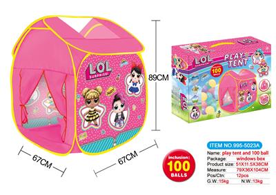 SURPRISE DOLL GAME HOUSE WITH 100 5.5CM OCEAN BALLS - OBL876504