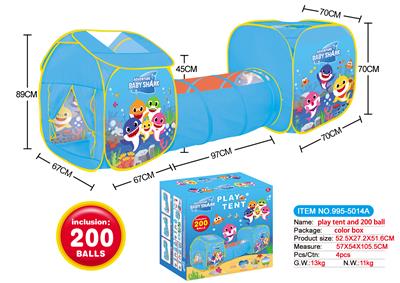 3 IN 1 SHARK BABY CHILDRENS TENT WITH 200 6CM SEA BALLS - OBL876519