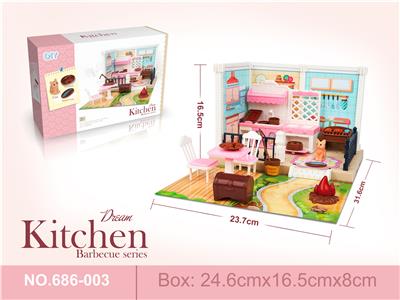 DIY SELF INSTALLED BARBECUE KITCHEN SCENE - OBL876704