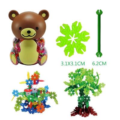 400PCS BEAR JAR IN 3.1CM LEAF SNOWFLAKE BUILDING BLOCK - OBL877039