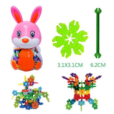 3.1CM LEAF SNOWFLAKE BUILDING BLOCK RABBIT CAN 150PCS - OBL877041