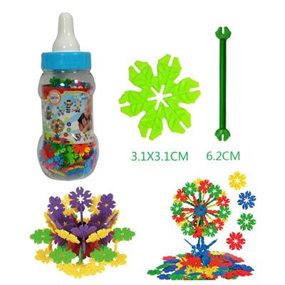 3.1CM LEAF SNOWFLAKE BUILDING BLOCK LARGE MILK BOTTLE CAN 1000PCS - OBL877046