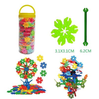 3.1CM LEAF SNOWFLAKE BUILDING BLOCK ROUND BOTTLE 350PCS - OBL877048