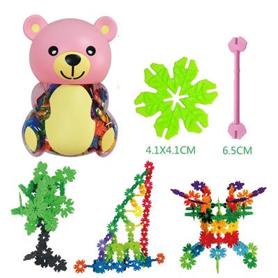 4.1CM LEAF SNOWFLAKE BUILDING BLOCK BEAR CAN 300PCS - OBL877055