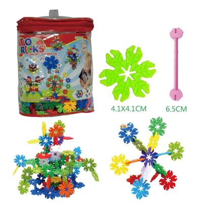 4.1CM LEAF SNOWFLAKE BUILDING BLOCK PVC CYLINDER 400PCS - OBL877056