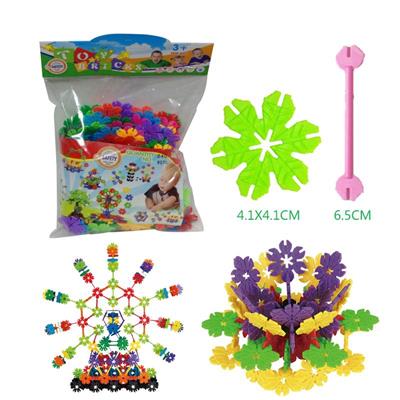 4.1CM LEAF SNOWFLAKE BUILDING BLOCK CARD HEAD HANGING BAG 120PCS - OBL877059