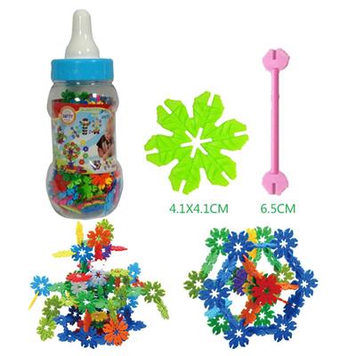 4.1CM LEAF SNOWFLAKE BUILDING BLOCK 150PCS MILK BOTTLE CAN - OBL877060