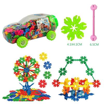 4.1CM LEAF SNOWFLAKE GRAIN BUILDING BLOCK CART CAN 400PCS - OBL877061