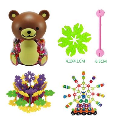 4.1CM LEAF SNOWFLAKE BUILDING BLOCKS IN THE BEAR TANK 200PCS - OBL877063