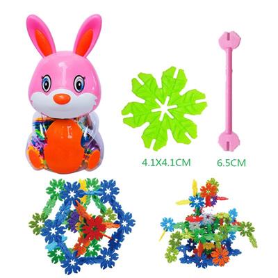 4.1CM LEAF SNOWFLAKE BRICK BUNNY CAN 80PCS - OBL877065