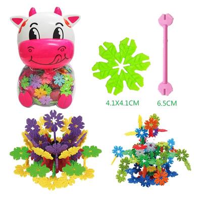 4.1CM LEAF SNOWFLAKE BUILDING BLOCKS IN THE COW TANK 200PCS - OBL877067