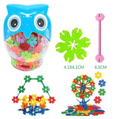 4.1CM LEAF SNOWFLAKE BUILDING BLOCKS OWL CAN 400PCS - OBL877068