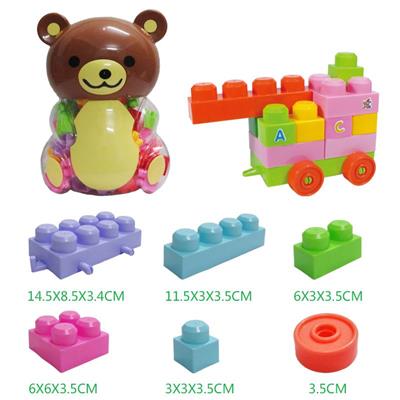 35PCS LARGE PARTICLE BUILDING BLOCK BEAR JAR - OBL877086