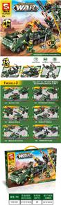 CITY PUZZLE BUILDING BLOCK MILITARY SERIES 21 VARIABLE 6 IN 1 LARGE TANK AND 3 IN 1 MISSILE TRANSPORT VEHICLE TRANSFORMER (411PCS) - OBL877212