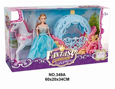 MANUAL PEGASUS AND ROUND PUMPKIN CART AND 29CM DOLL - OBL877807